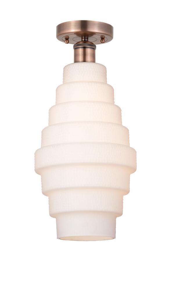 Cascade - 1 Light - 8 inch - Antique Copper - Semi-Flush Mount