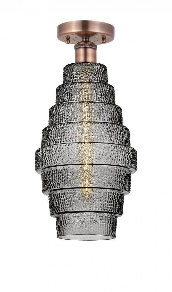 Cascade - 1 Light - 8 inch - Antique Copper - Flush Mount