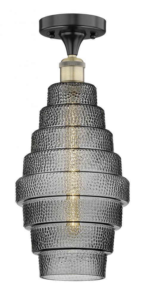 Cascade - 1 Light - 8 inch - Black Antique Brass - Flush Mount