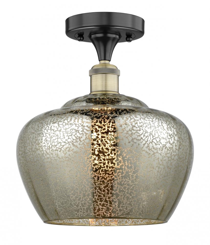 Fenton - 1 Light - 11 inch - Black Antique Brass - Semi-Flush Mount