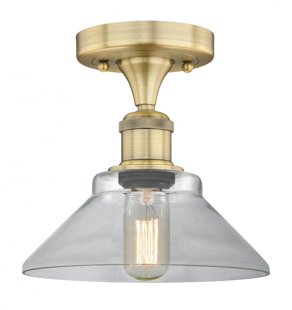 Orwell - 1 Light - 8 inch - Brushed Brass - Semi-Flush Mount
