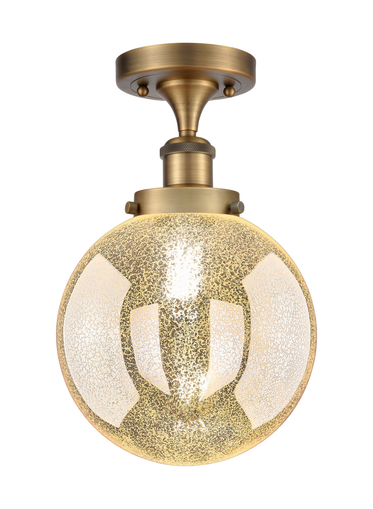 Beacon - 1 Light - 8 inch - Brushed Brass - Semi-Flush Mount