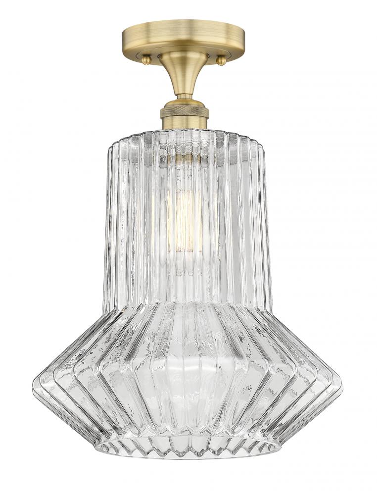 Springwater - 1 Light - 12 inch - Brushed Brass - Semi-Flush Mount