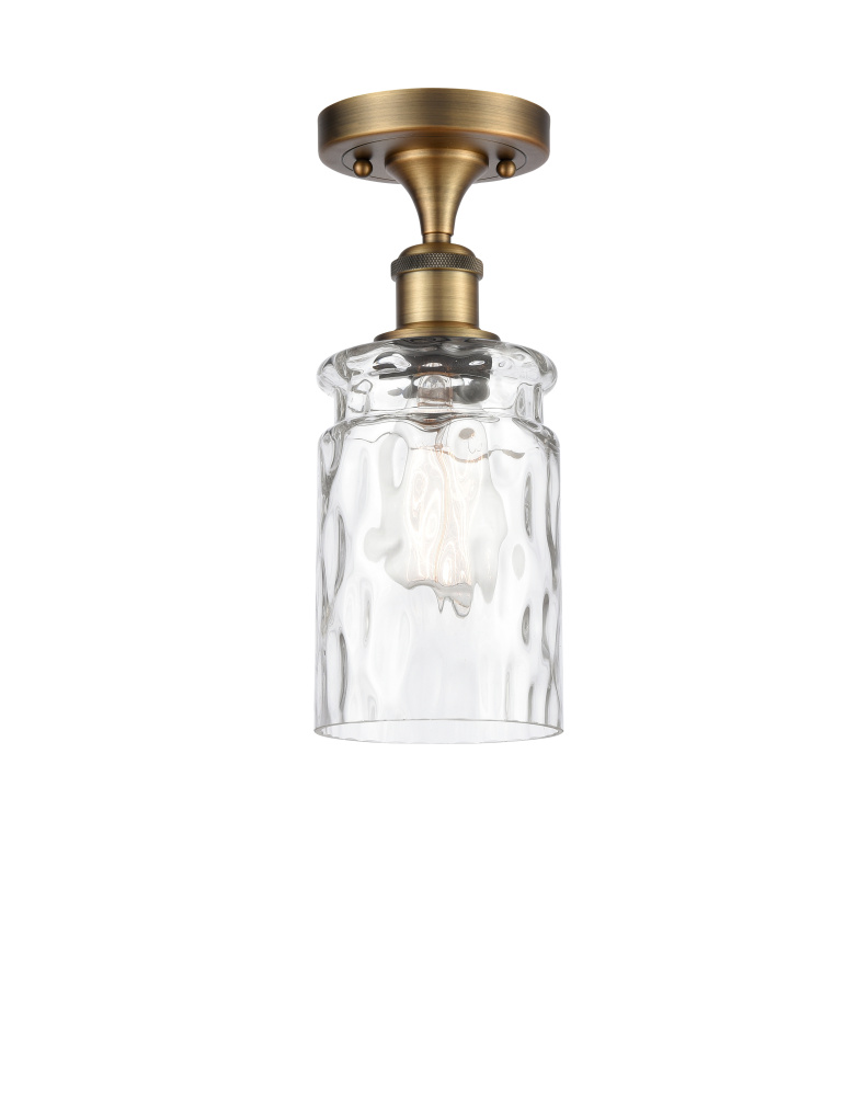 Candor - 1 Light - 5 inch - Brushed Brass - Semi-Flush Mount