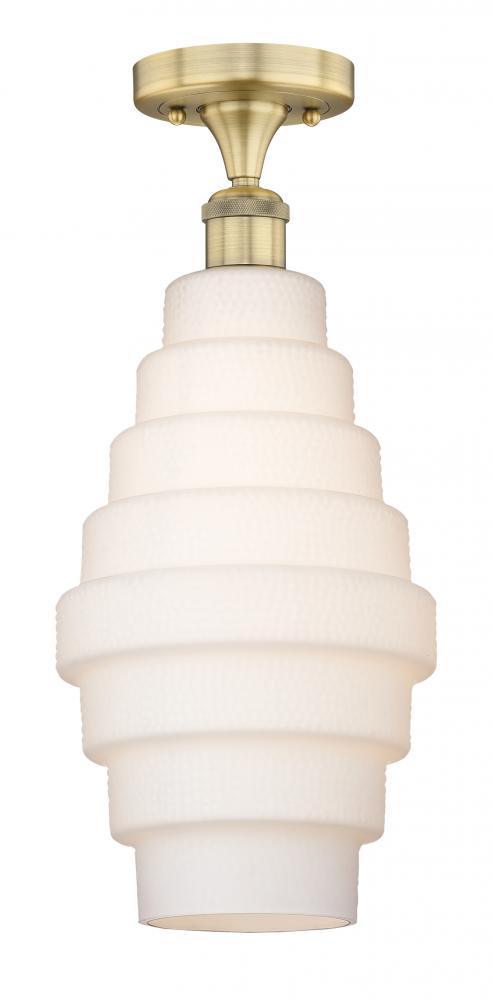 Cascade - 1 Light - 8 inch - Brushed Brass - Semi-Flush Mount