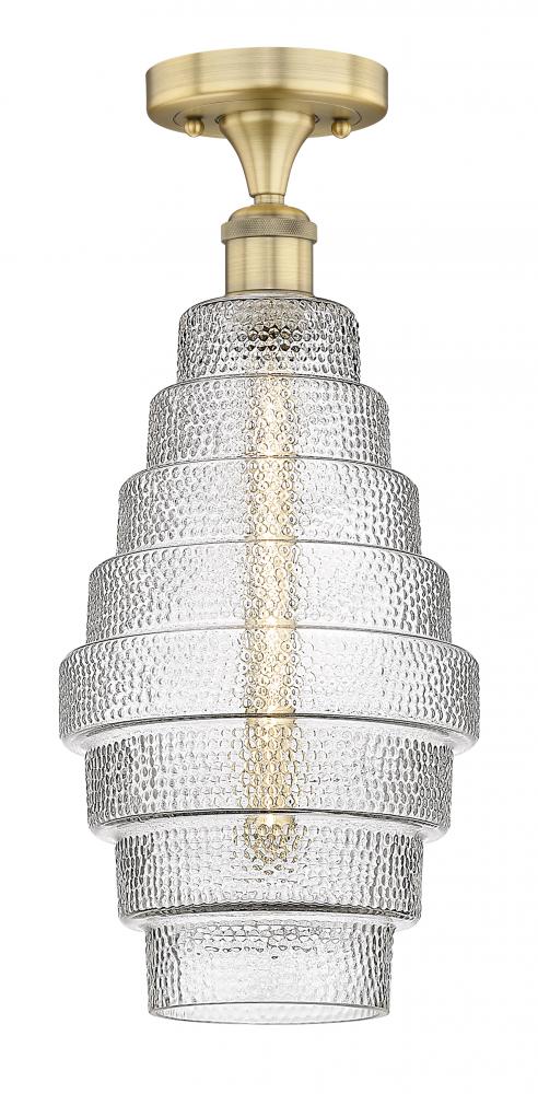 Cascade - 1 Light - 8 inch - Brushed Brass - Flush Mount