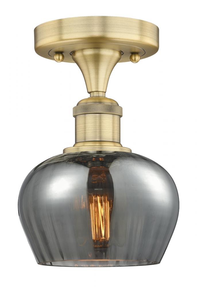 Fenton - 1 Light - 7 inch - Brushed Brass - Semi-Flush Mount