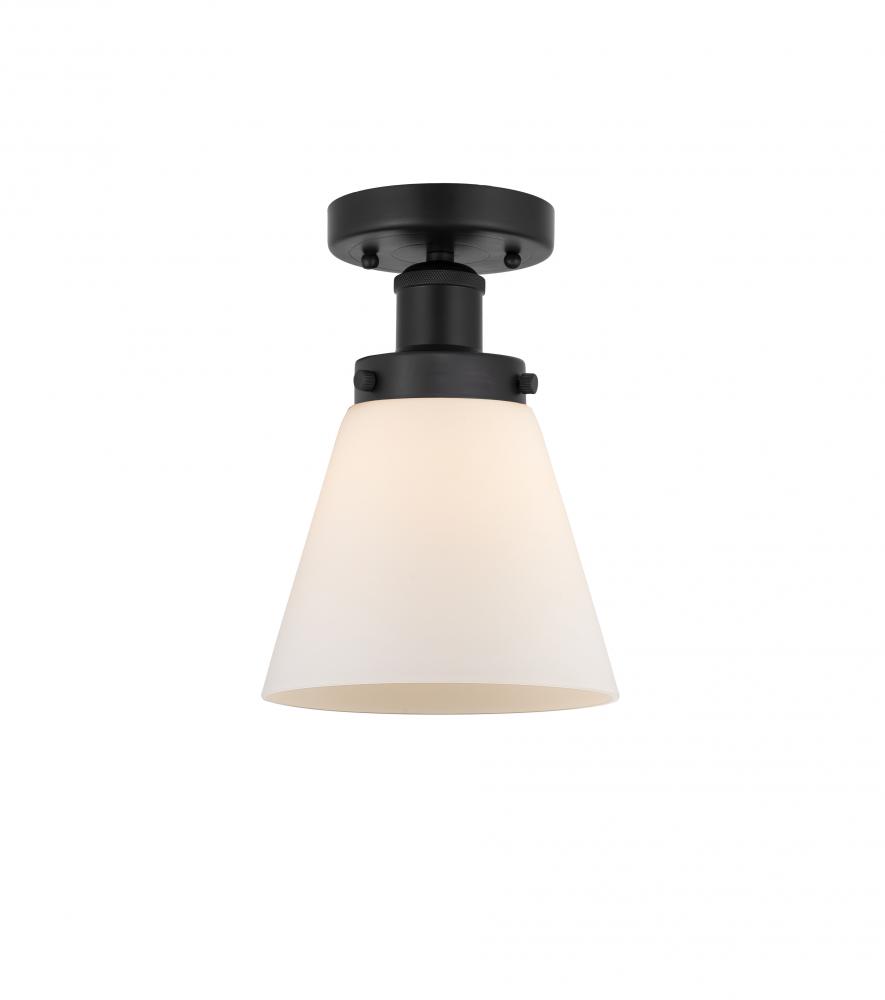 Cone - 1 Light - 6 inch - Matte Black - Semi-Flush Mount