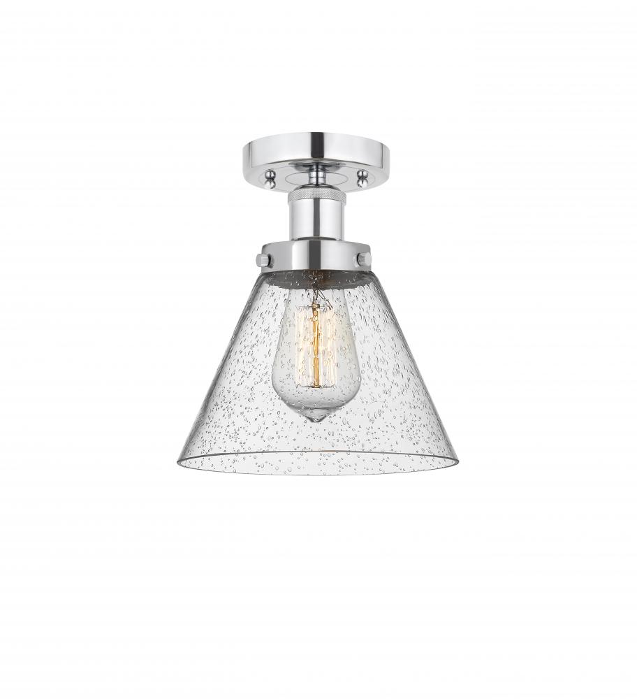 Cone - 1 Light - 8 inch - Polished Chrome - Semi-Flush Mount
