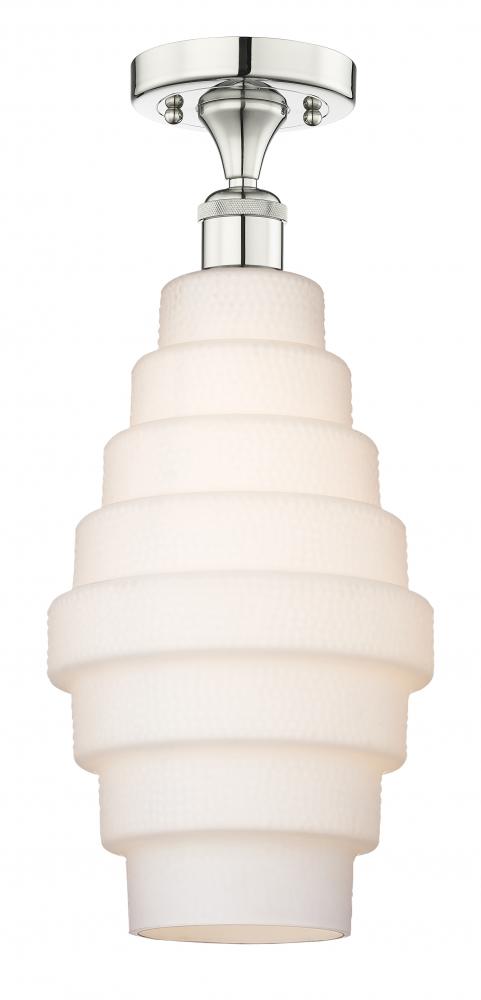 Cascade - 1 Light - 8 inch - Polished Nickel - Semi-Flush Mount