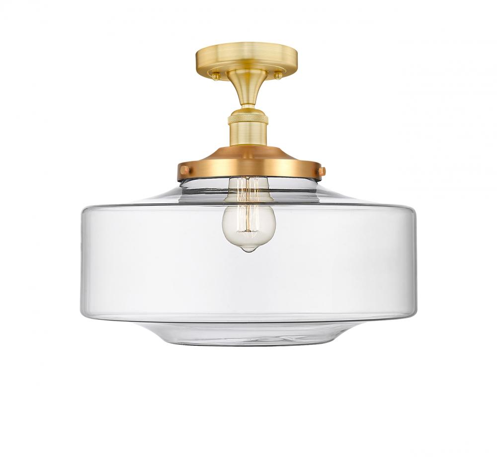 Bridgeton - 1 Light - 16 inch - Satin Gold - Semi-Flush Mount