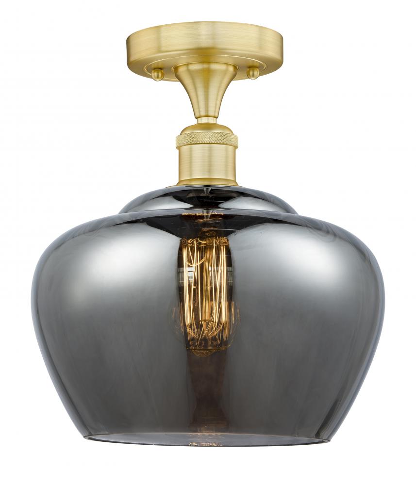 Fenton - 1 Light - 11 inch - Satin Gold - Semi-Flush Mount