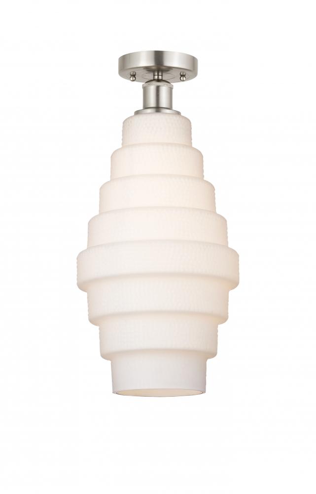 Cascade - 1 Light - 8 inch - Brushed Satin Nickel - Semi-Flush Mount