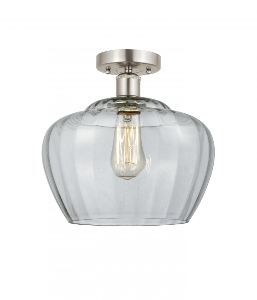 Fenton - 1 Light - 11 inch - Brushed Satin Nickel - Semi-Flush Mount