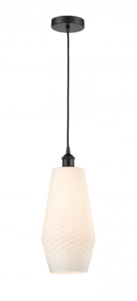 Windham - 1 Light - 7 inch - Matte Black - Cord hung - Mini Pendant