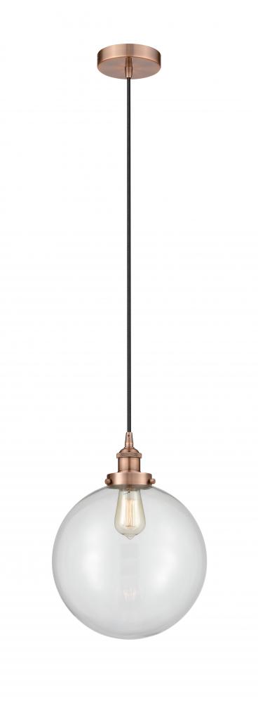Beacon - 1 Light - 12 inch - Antique Copper - Cord hung - Mini Pendant