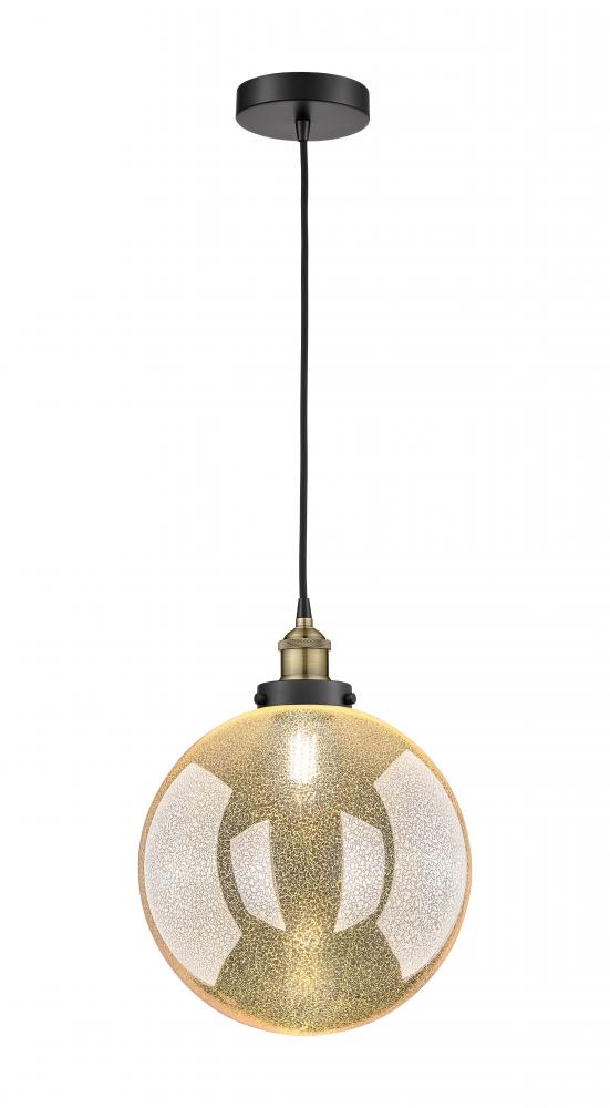 Beacon - 1 Light - 12 inch - Black Antique Brass - Cord hung - Mini Pendant