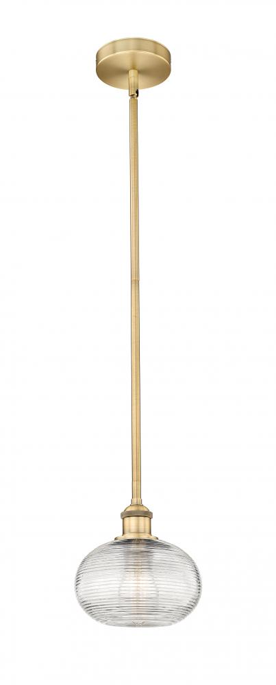 Ithaca - 1 Light - 8 inch - Brushed Brass - Stem hung - Mini Pendant