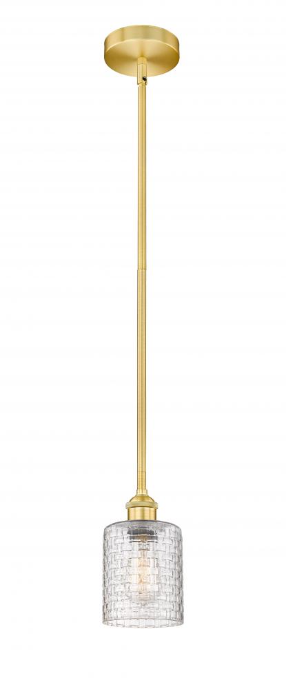 Cobbleskill - 1 Light - 5 inch - Satin Gold - Stem hung - Mini Pendant