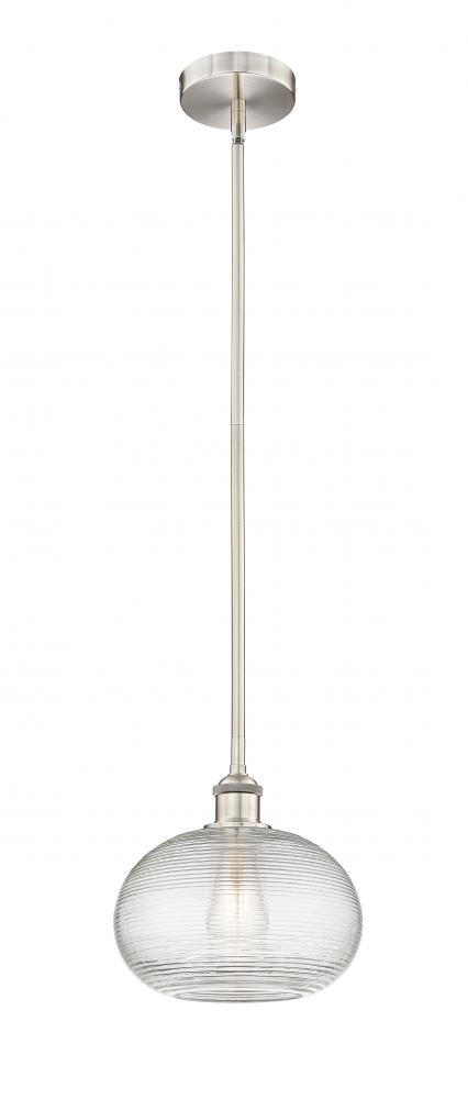Ithaca - 1 Light - 10 inch - Brushed Satin Nickel - Stem hung - Mini Pendant