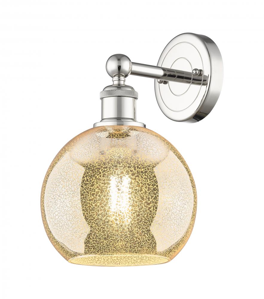 Athens - 1 Light - 8 inch - Polished Nickel - Sconce