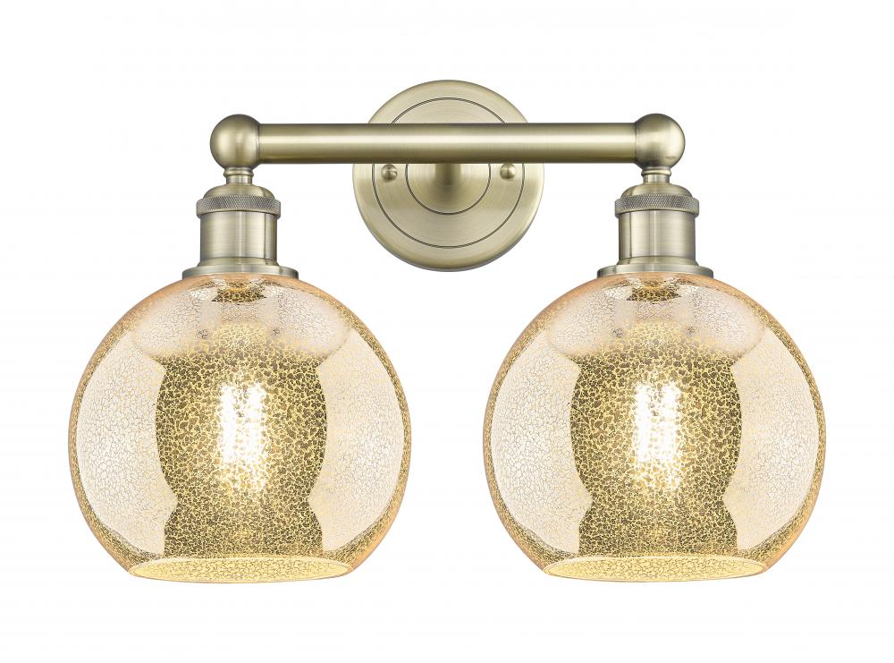 Athens - 2 Light - 17 inch - Antique Brass - Bath Vanity Light