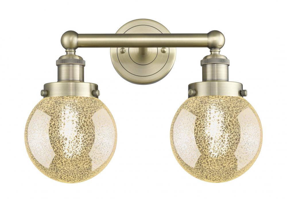 Beacon - 2 Light - 15 inch - Antique Brass - Bath Vanity Light
