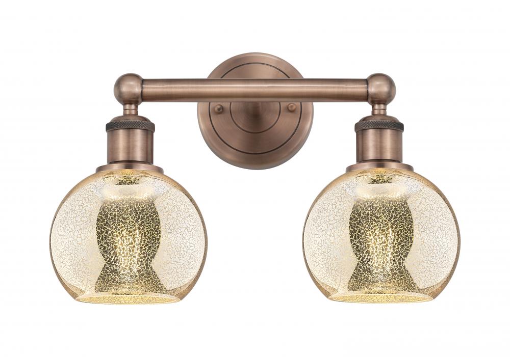Athens - 2 Light - 15 inch - Antique Copper - Bath Vanity Light