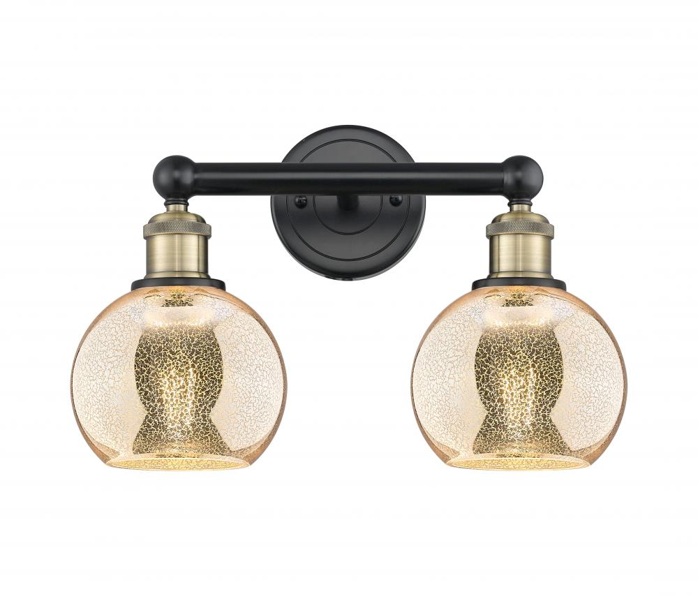 Athens - 2 Light - 15 inch - Black Antique Brass - Bath Vanity Light