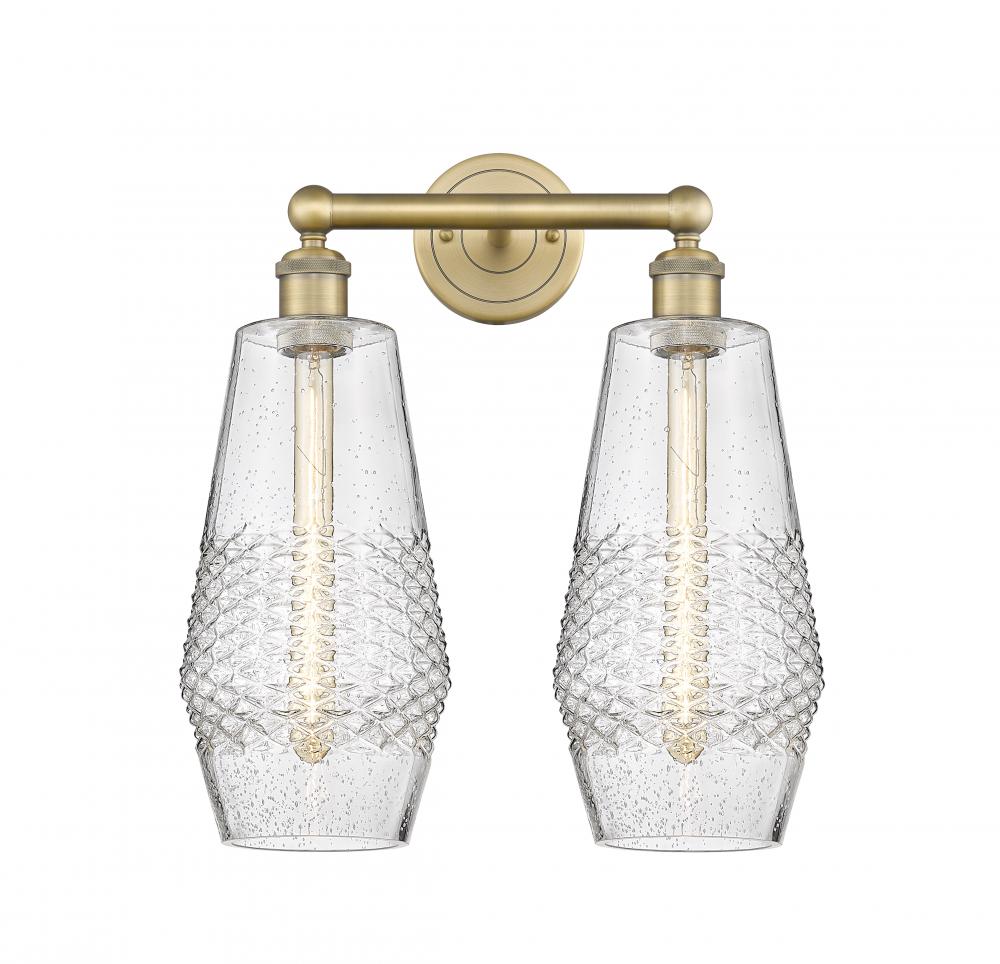 Windham - 2 Light - 16 inch - Brushed Brass - Bath Vanity Light