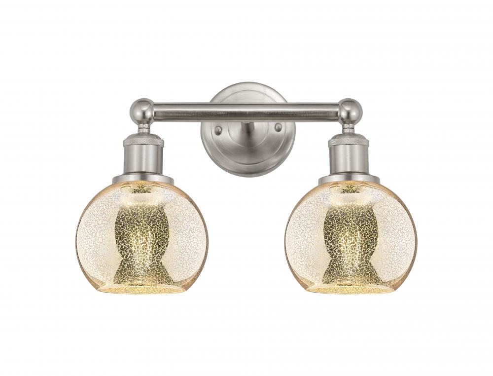 Athens - 2 Light - 15 inch - Brushed Satin Nickel - Bath Vanity Light