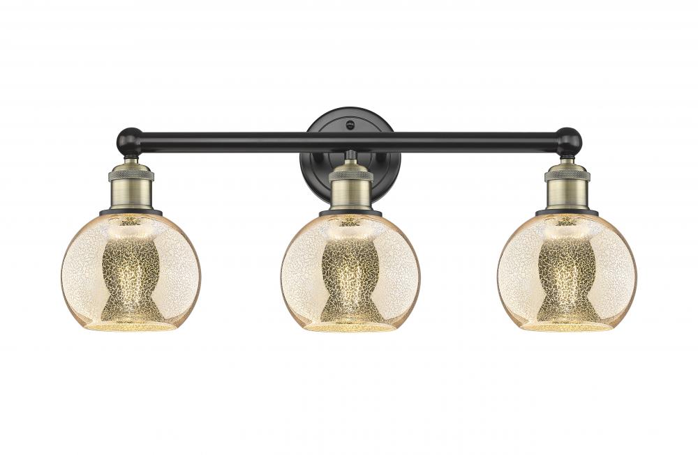 Athens - 3 Light - 24 inch - Black Antique Brass - Bath Vanity Light