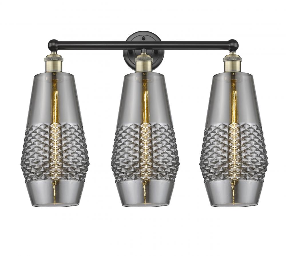 Windham - 3 Light - 25 inch - Black Antique Brass - Bath Vanity Light