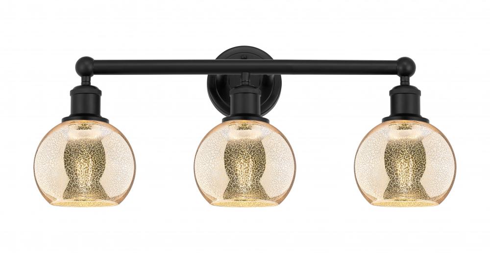 Athens - 3 Light - 24 inch - Matte Black - Bath Vanity Light