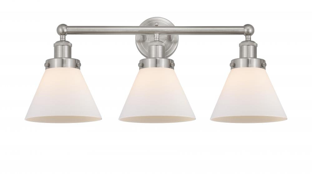 Cone - 3 Light - 26 inch - Brushed Satin Nickel - Bath Vanity Light