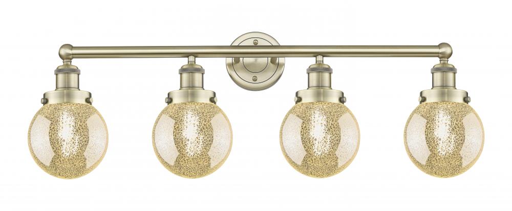 Beacon - 4 Light - 33 inch - Antique Brass - Bath Vanity Light