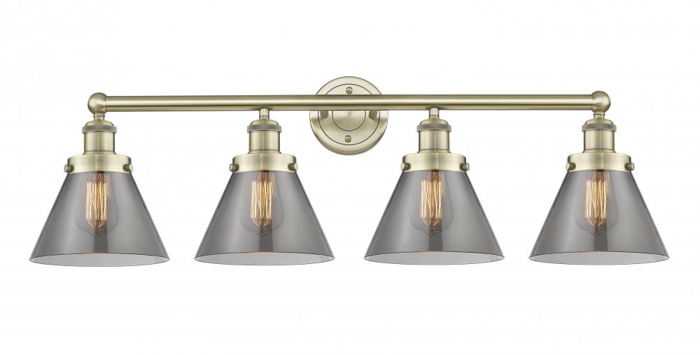 Cone - 4 Light - 35 inch - Antique Brass - Bath Vanity Light