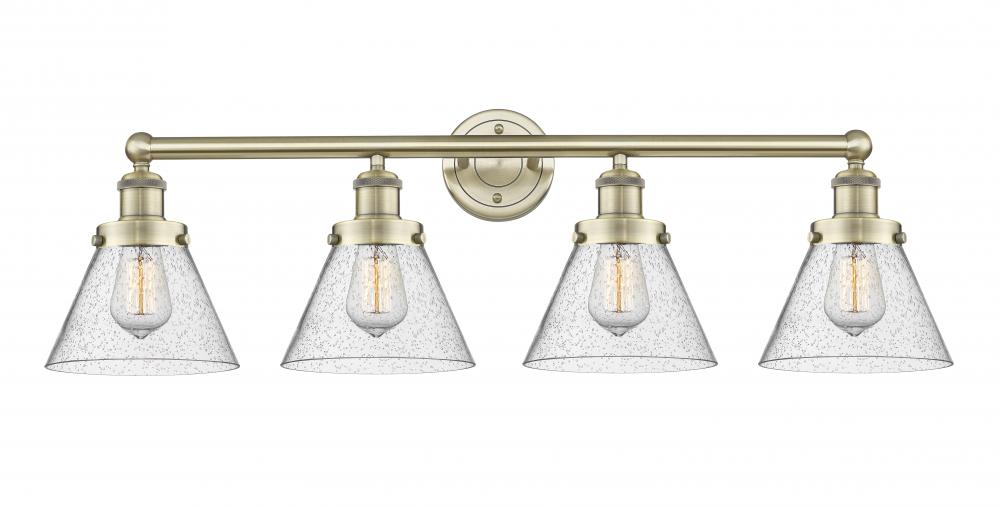 Cone - 4 Light - 35 inch - Antique Brass - Bath Vanity Light