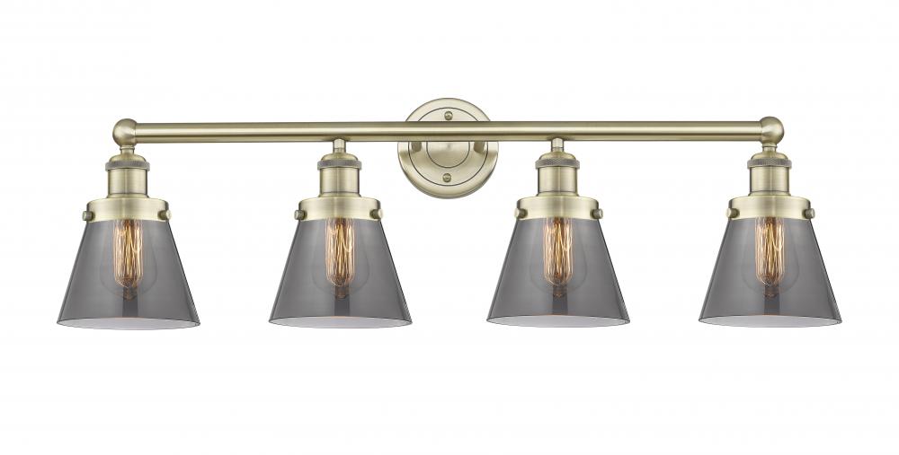 Cone - 4 Light - 33 inch - Antique Brass - Bath Vanity Light