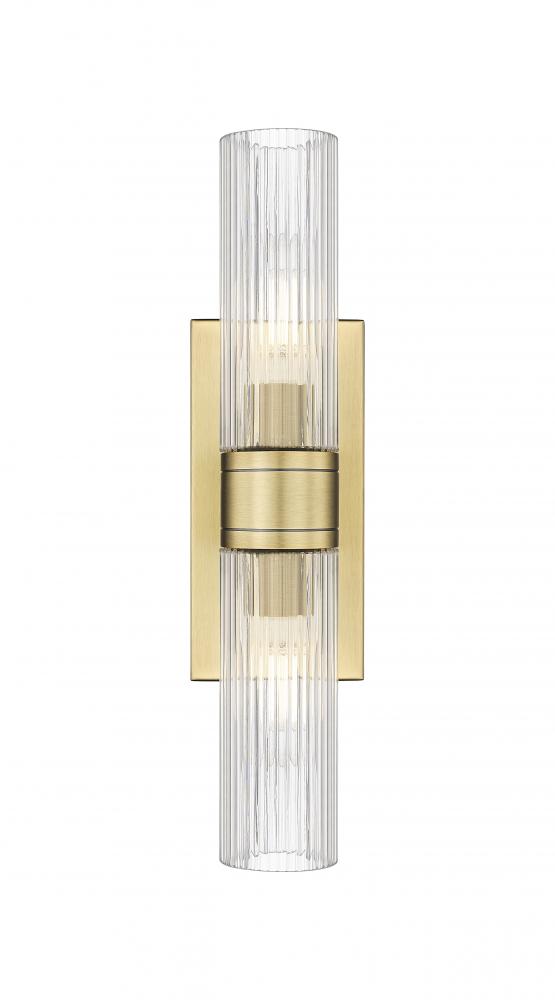 Boreas - 2 Light - 18 inch - Brushed Brass - Bath Vanity Light