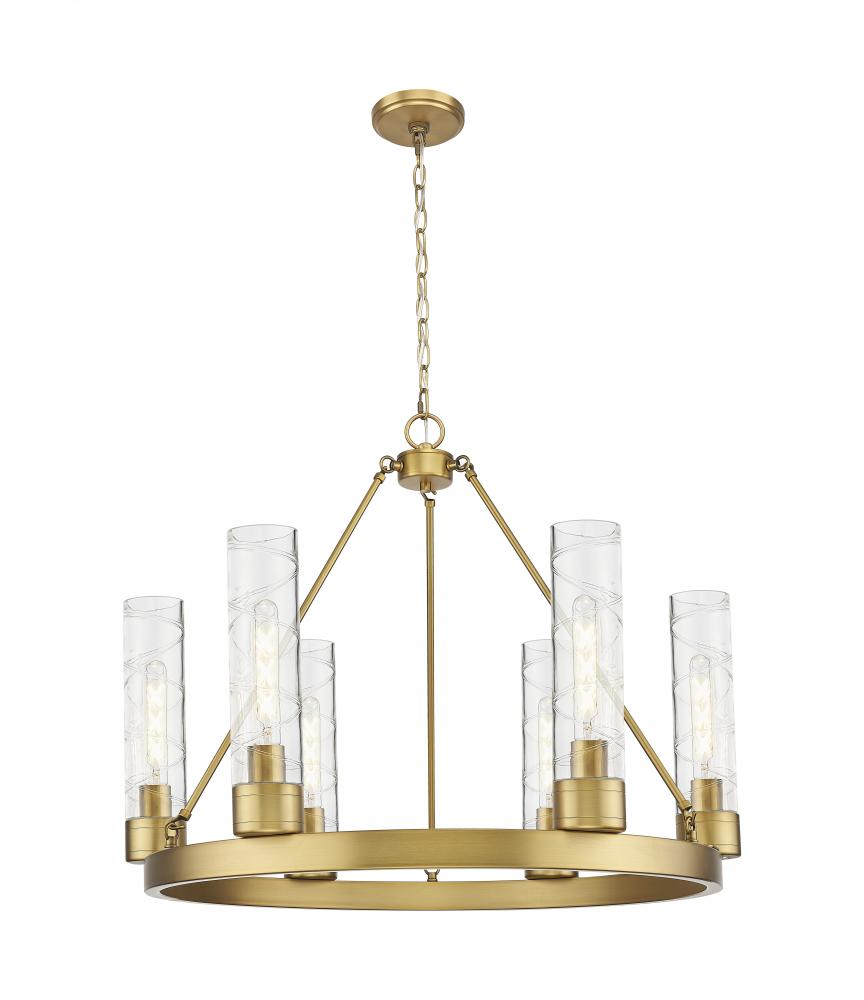 Boreas - 6 Light - 29 inch - Brushed Brass - Chandelier