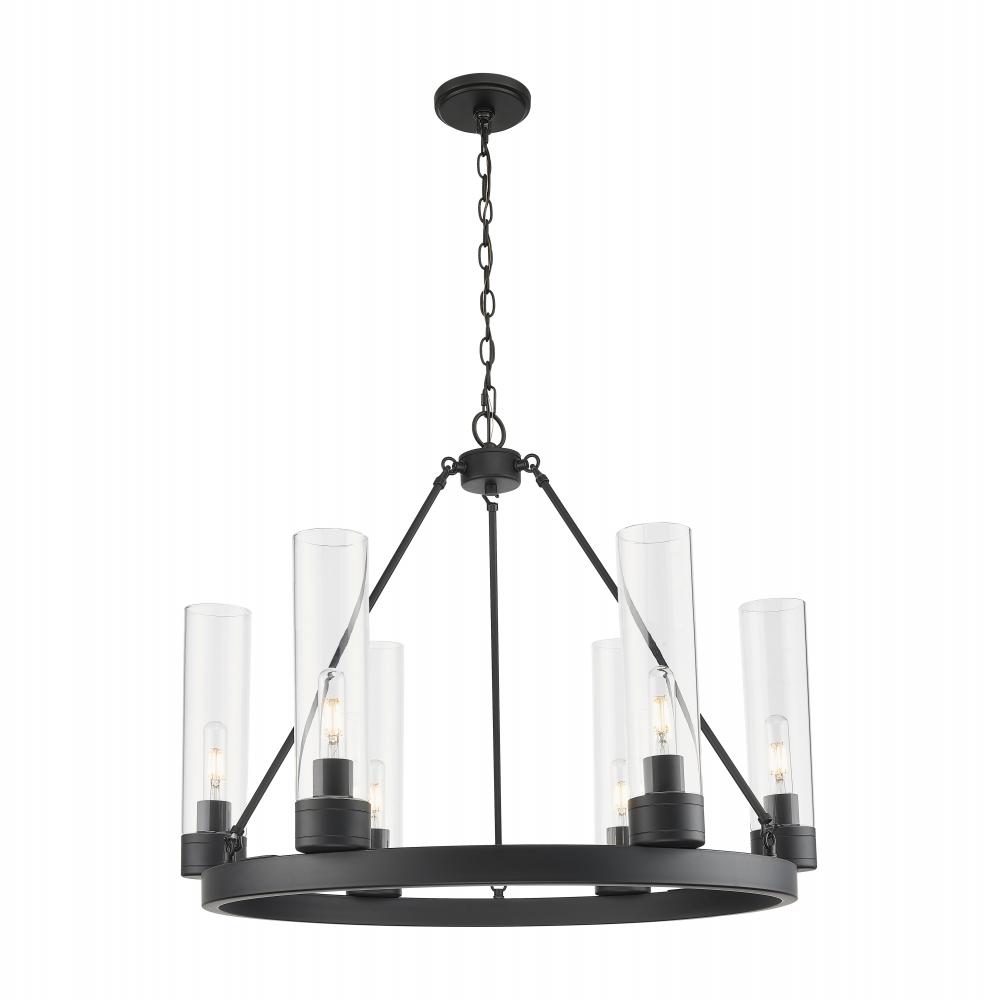 Boreas - 6 Light - 29 inch - Matte Black - Chandelier