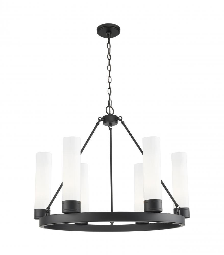 Boreas - 6 Light - 29 inch - Matte Black - Chandelier