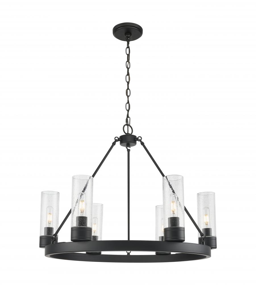 Boreas - 6 Light - 29 inch - Matte Black - Chandelier
