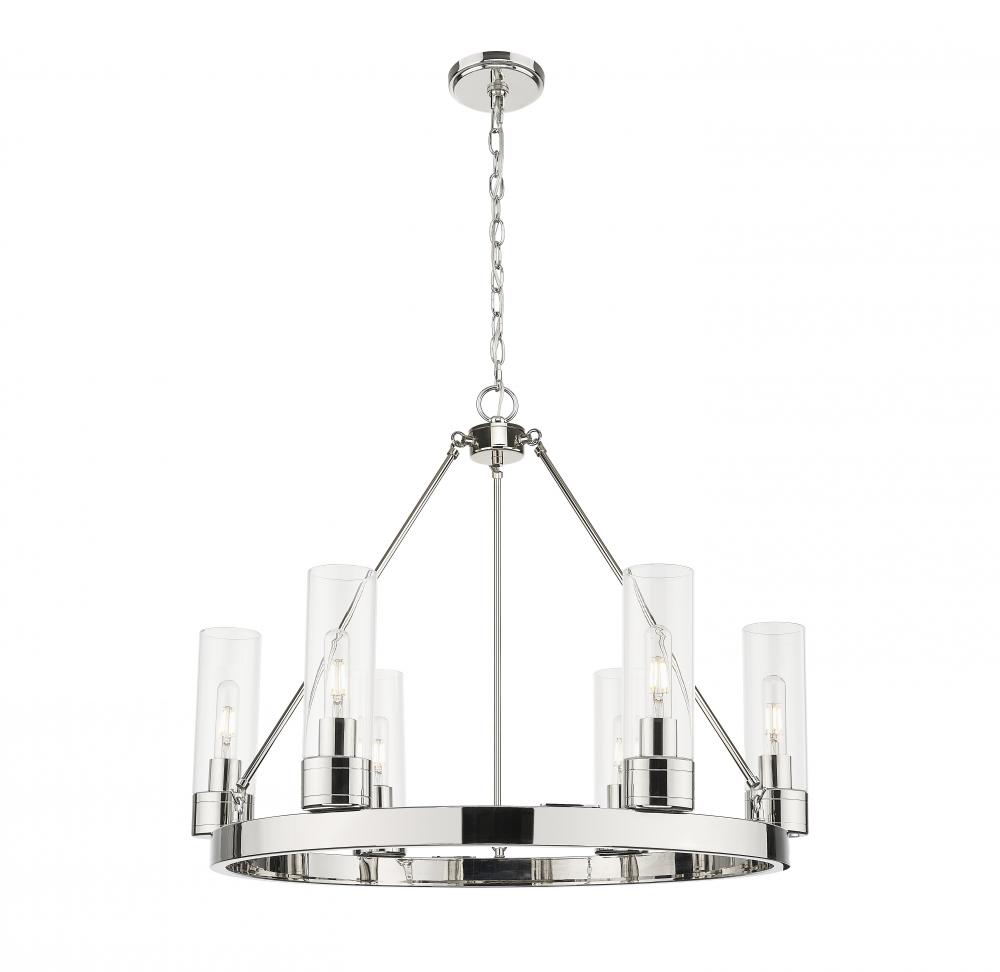 Boreas - 6 Light - 29 inch - Polished Nickel - Chandelier