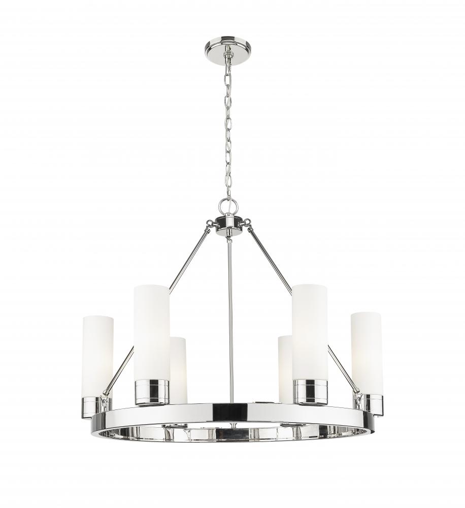 Boreas - 6 Light - 29 inch - Polished Nickel - Chandelier