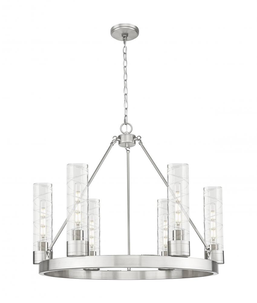 Boreas - 6 Light - 29 inch - Satin Nickel - Chandelier