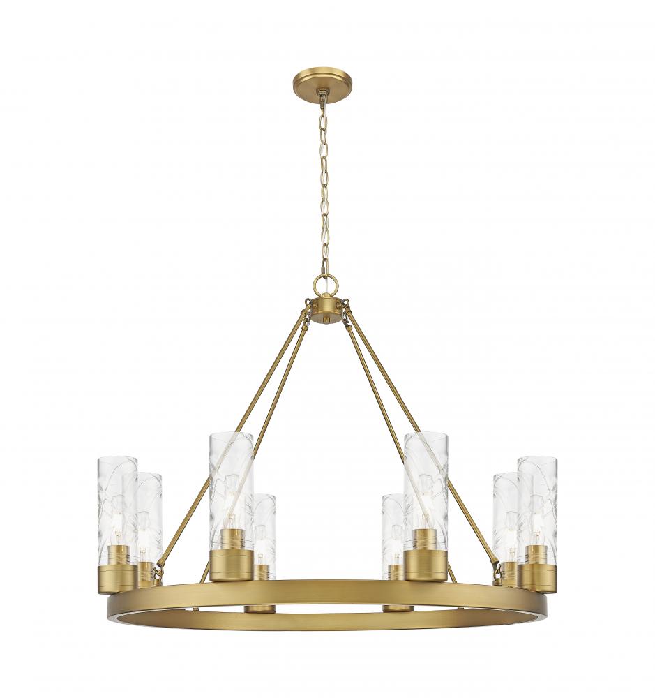 Boreas - 8 Light - 36 inch - Brushed Brass - Chandelier