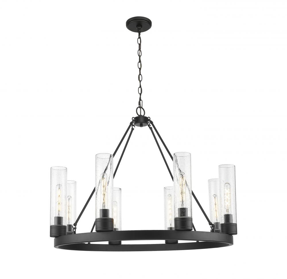 Boreas - 8 Light - 36 inch - Matte Black - Chandelier