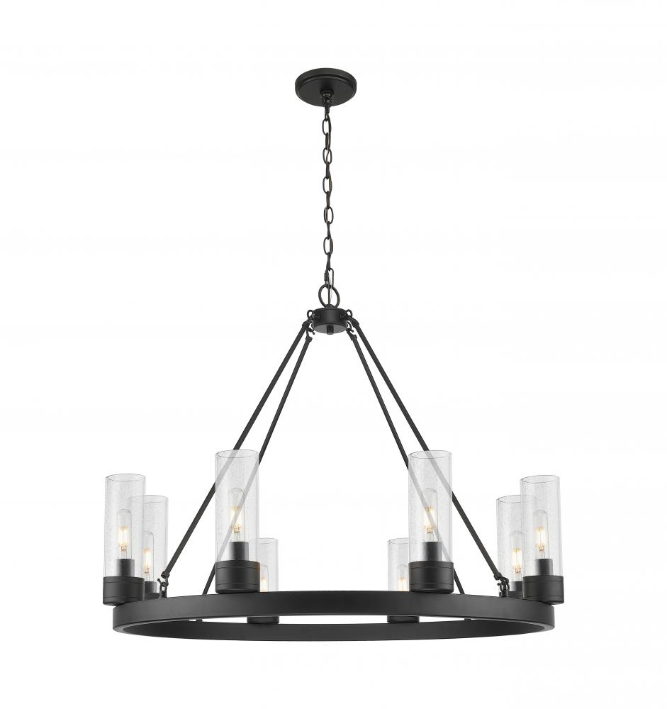 Boreas - 8 Light - 36 inch - Matte Black - Chandelier